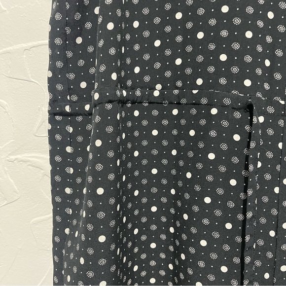 Madewell “Petal Play” black dot pattern flutter sleeve 100% silk romper (medium) - Picture 5 of 7